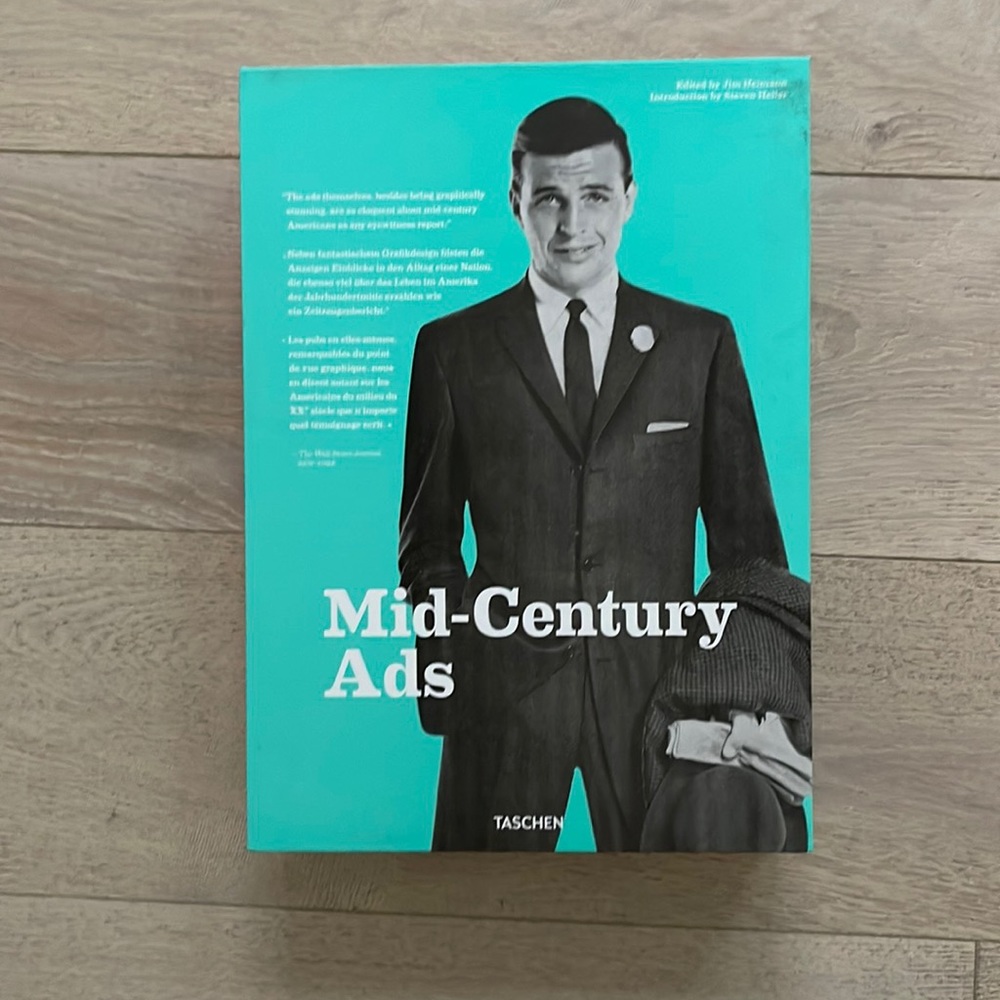 Taschen mid century ads 2 books and case coffee table book